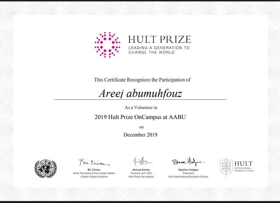 Co-Coordinator, Hult Prize OnCampus Program